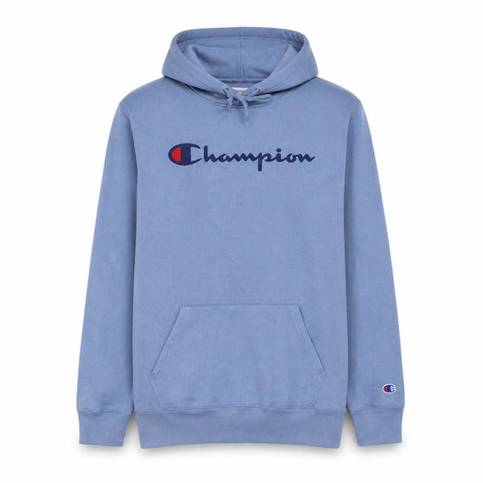 Champion Men Blue Pullover Hoodie M Regular Fleece Sportswear