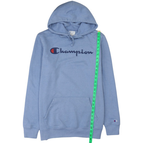 Champion Men Blue Pullover Hoodie M Regular Fleece Sportswear