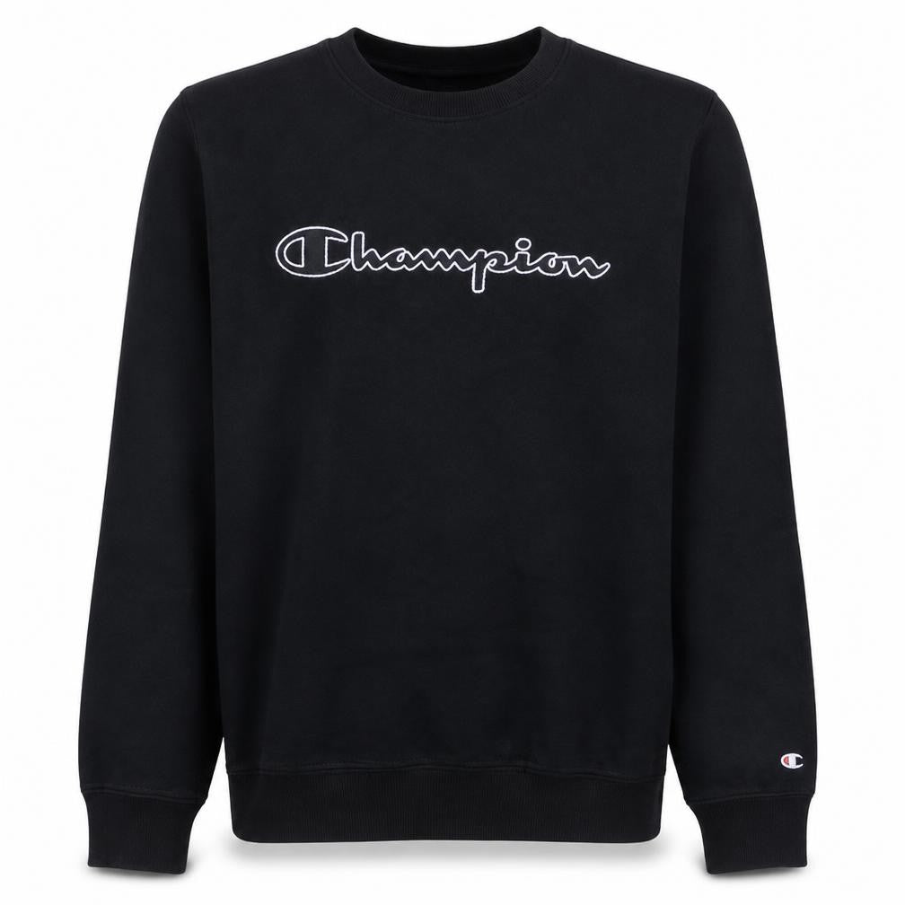 Champion Men's Black Logo Crew Neck Pullover Sweatshirt Size L