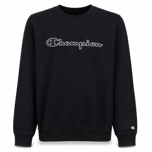 Champion Men's Black Logo Crew Neck Pullover Sweatshirt Size L