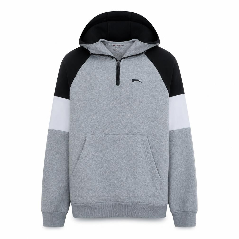 Slazenger Mens Grey 1/2 Zip Hooded Sweatshirt S