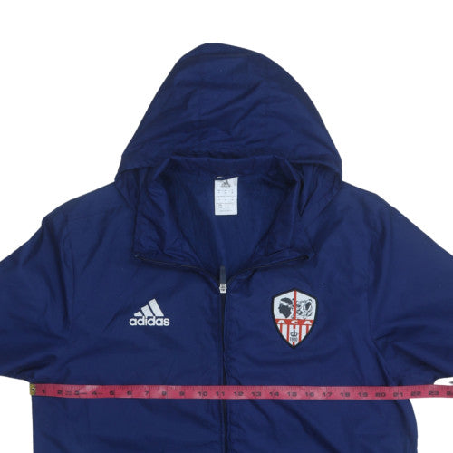 Adidas Men's Blue Hooded Windbreaker Jacket Size M