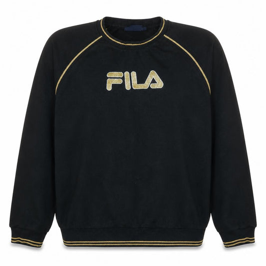 Fila Womens Black 3XL Pullover Sweatshirt with Logo Trim