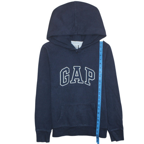 GAP Men's Blue Pullover Hoodie L Fleece Logo Sweatshirt