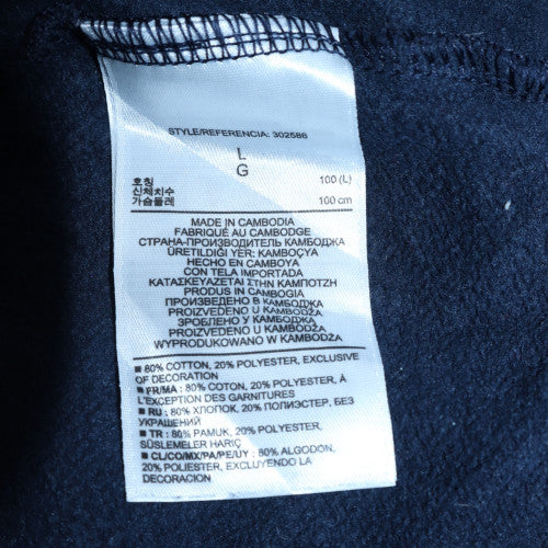 GAP Men's Blue Pullover Hoodie L Fleece Logo Sweatshirt