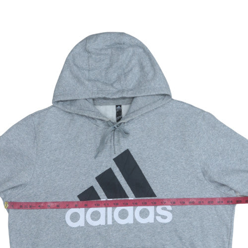 Adidas Men's Grey XL Pullover Hoodie with Logo Graphic Print