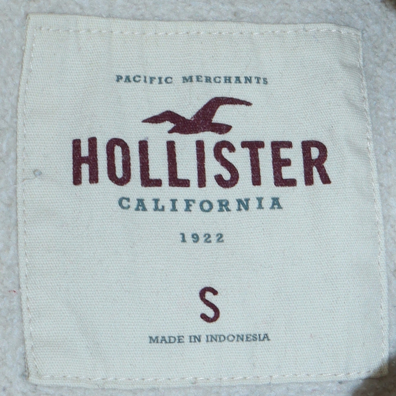 Hollister Women Beige Pullover Hoodie Small Cotton Blend Los Angeles Logo