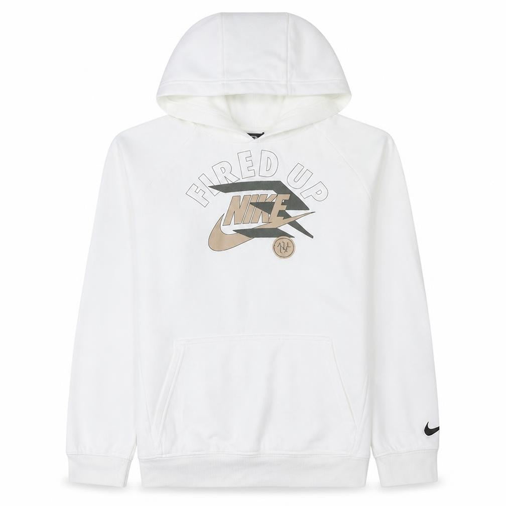 Nike 3Brand Teens White Pullover Hoodie XL 'Fired Up' Graphic