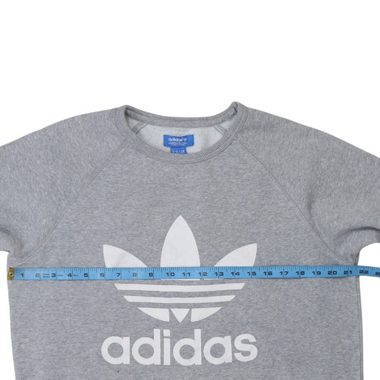 Adidas Men's Grey Pullover Logo Sweatshirt Size M