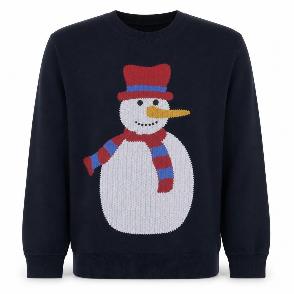 SG Men's Blue Snowman Christmas Sweatshirt Pullover Size M