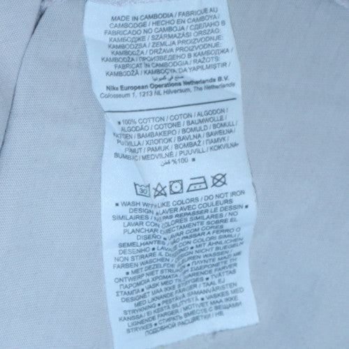 Nike Men's Grey Regular Fit Cotton Crew Neck T-Shirt Size M