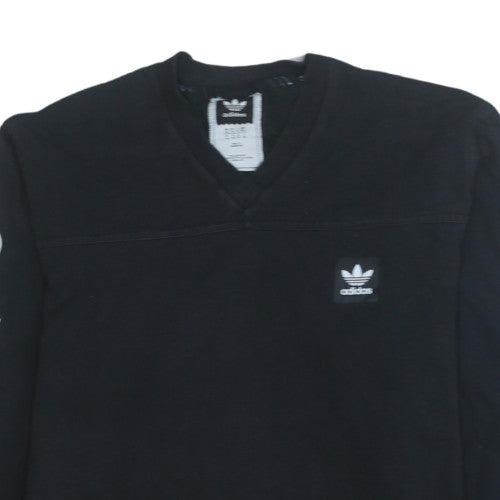 Adidas Men's Black Long Sleeve V-Neck Sports T-Shirt M