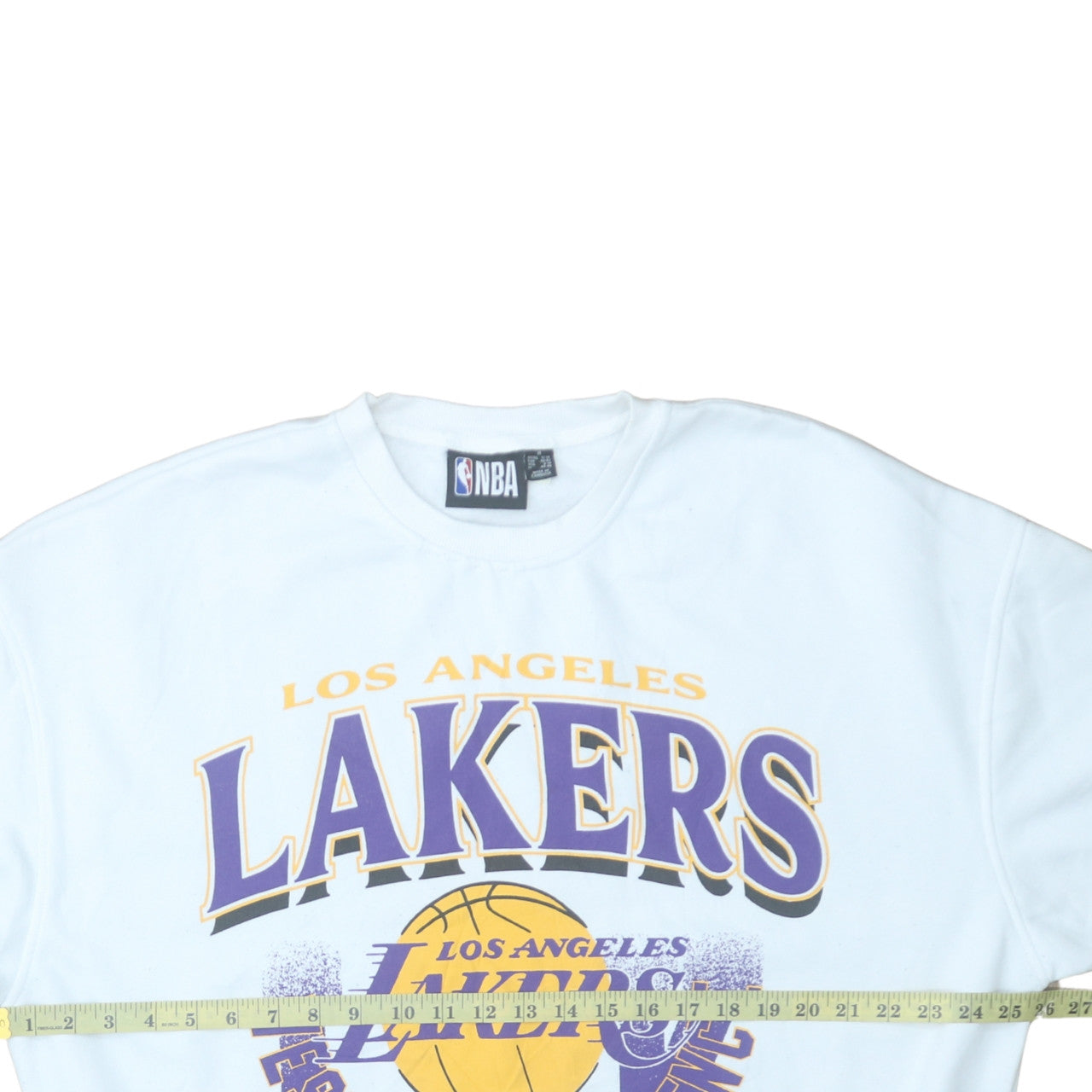 NBA Los Angeles Lakers White Cotton Sweatshirt Women M Graphic Print