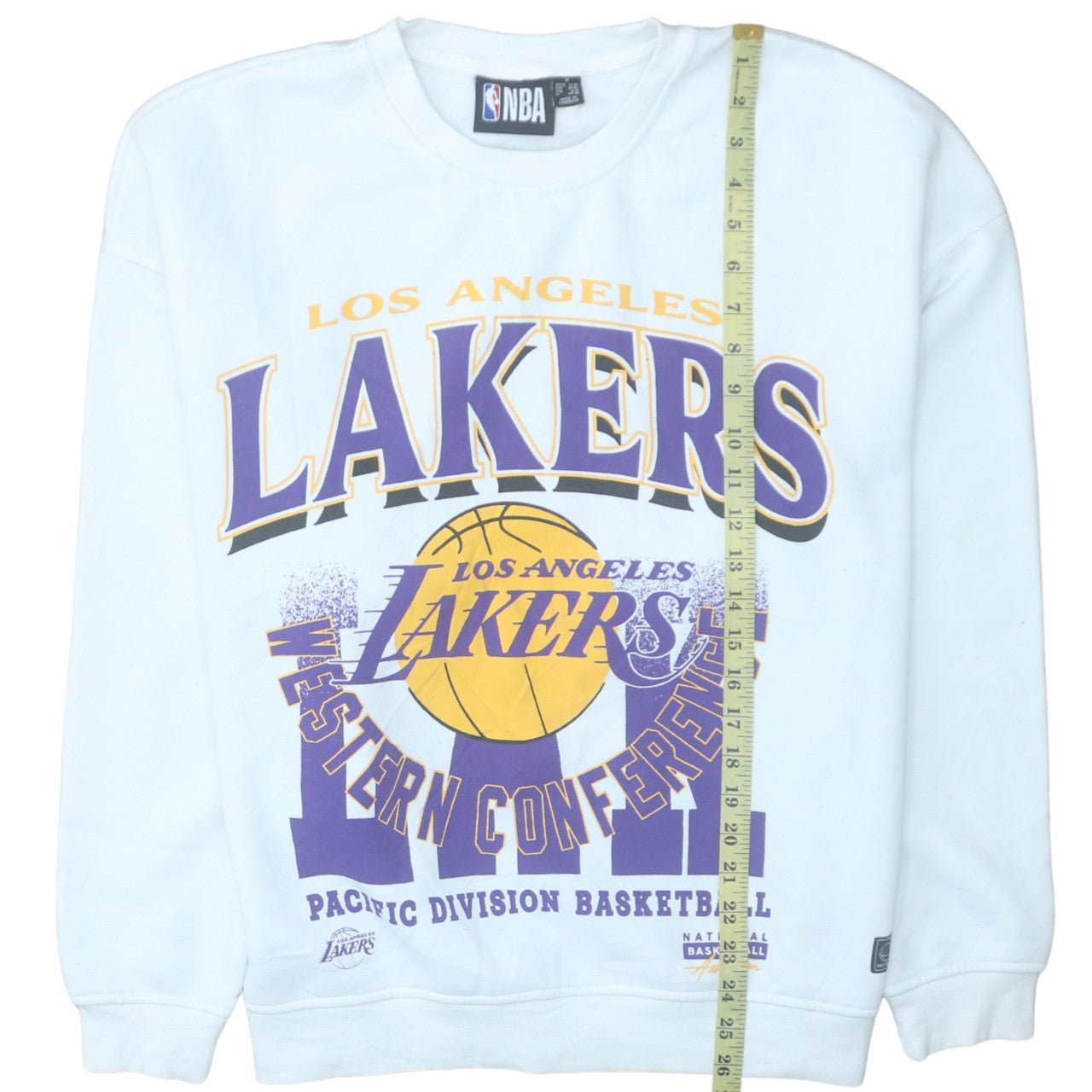 NBA Los Angeles Lakers White Cotton Sweatshirt Women M Graphic Print
