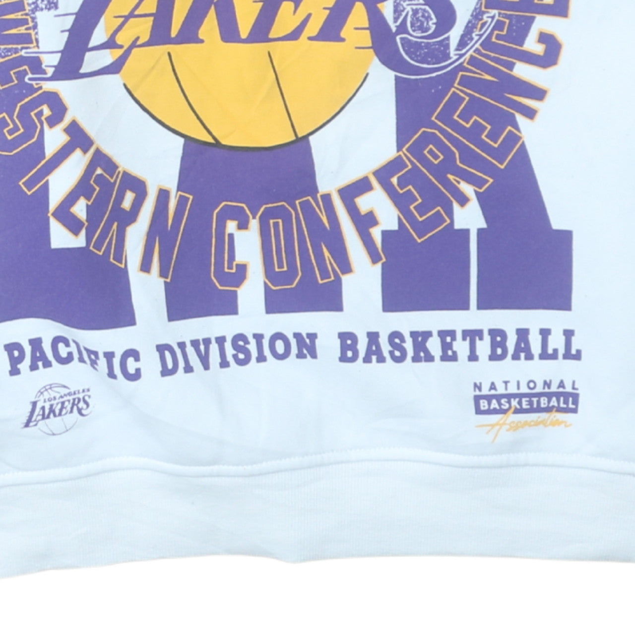 NBA Los Angeles Lakers White Cotton Sweatshirt Women M Graphic Print