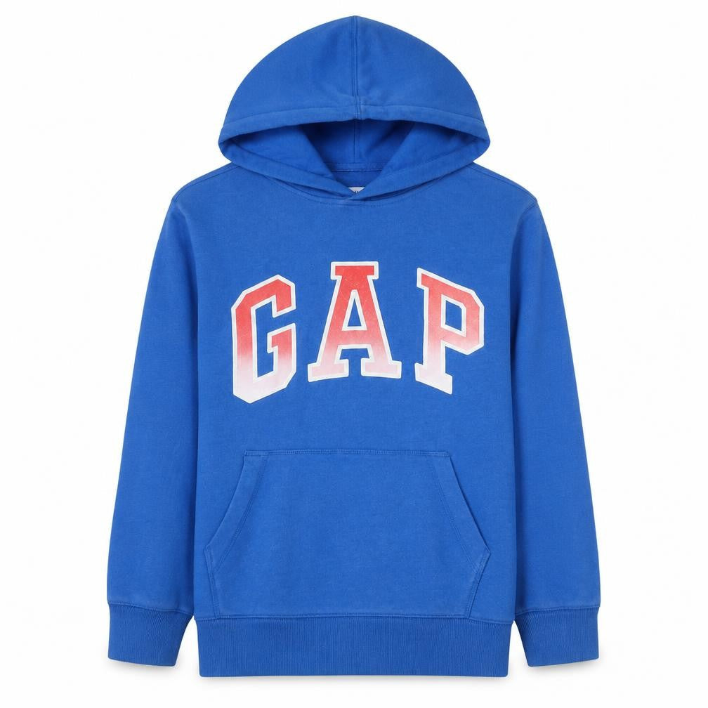Gap Boys Blue XL Pullover Hoodie with Logo Front - Cotton Blend