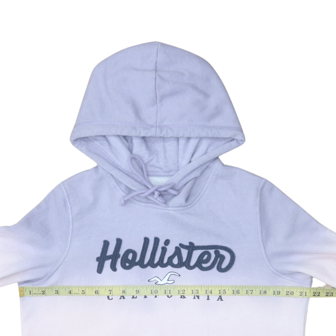 Hollister Women’s Blue Ombre Hoodie L Pullover Logo Sweatshirt