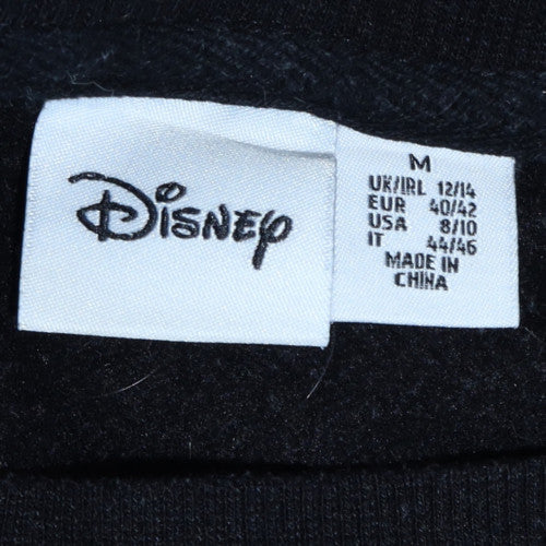 Disney Women Black Sweatshirt M Mickey & Friends Graphic Crew Neck