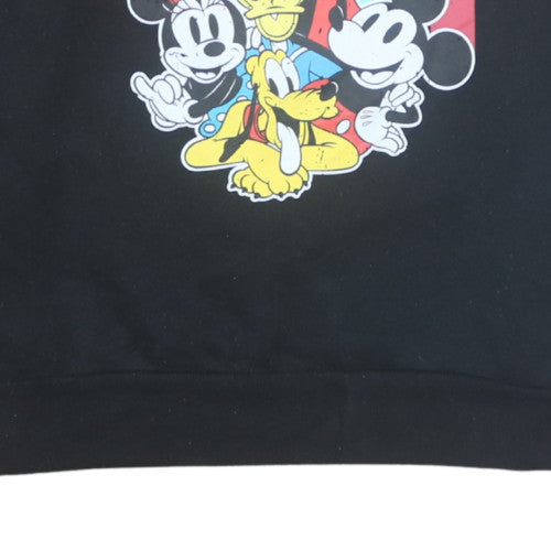 Disney Women Black Sweatshirt M Mickey & Friends Graphic Crew Neck