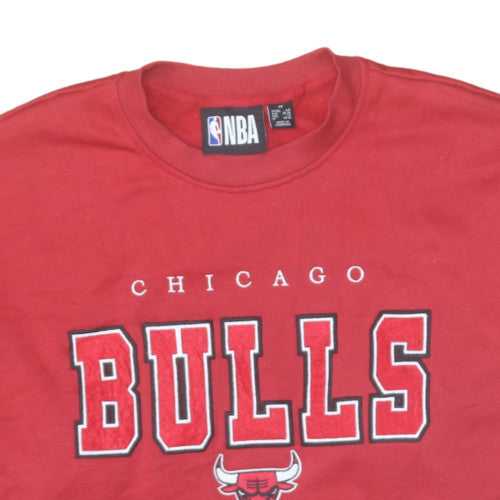 NBA Chicago Bulls Red Crew Neck Sweatshirt Women XS Fleece Cotton Blend