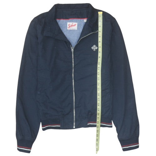 Schott Men's Blue Cotton Bomber Jacket M Classic Casual Zip-Up