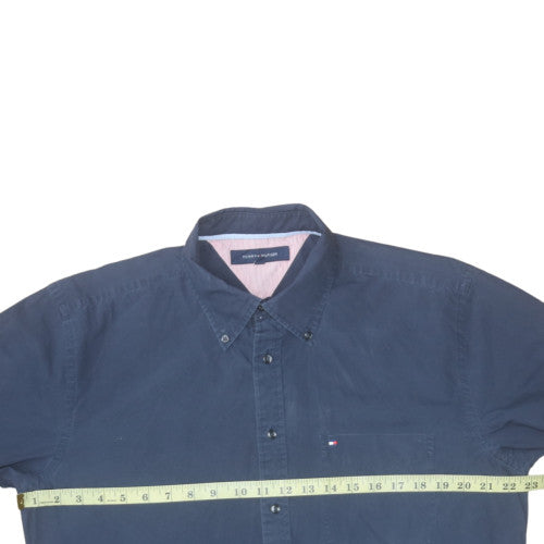 Tommy Hilfiger Men's Blue Cotton Button-Down Long Sleeve Shirt Size L