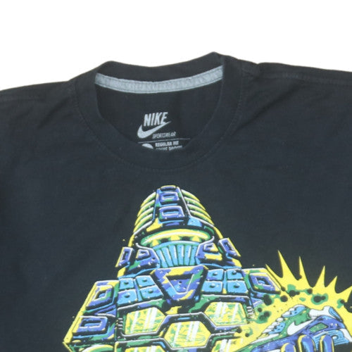 Nike Mens Black Graphic Print Regular Fit T-Shirt Size L