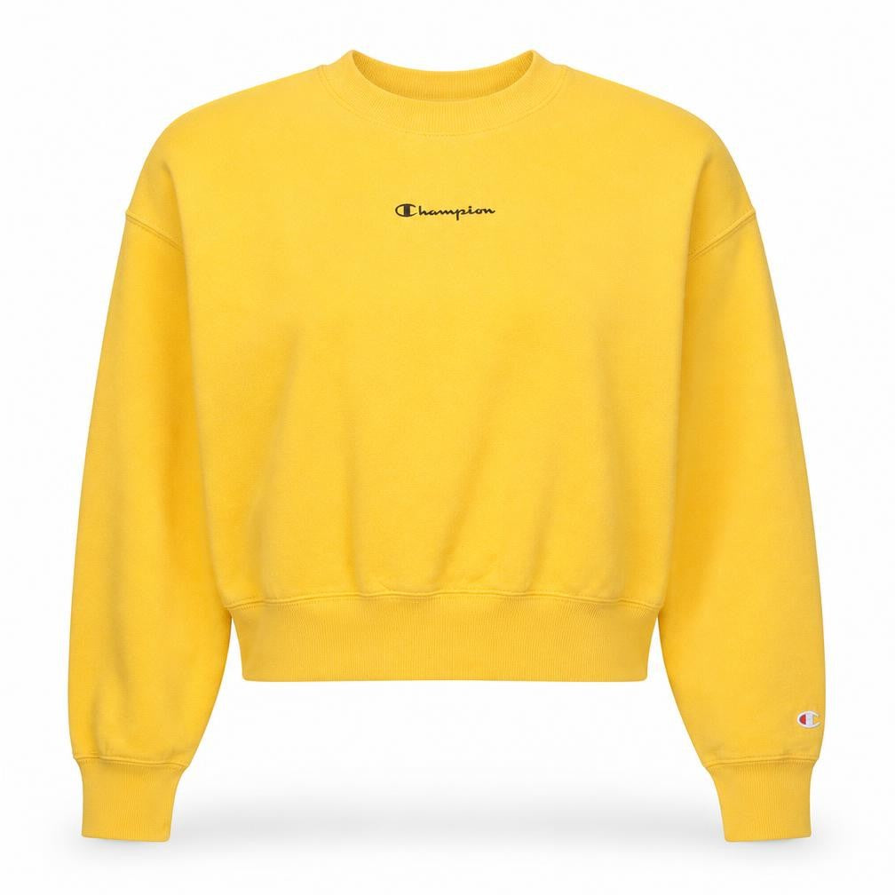 Champion Womens Yellow Small Pullover Crew Neck Sweatshirt