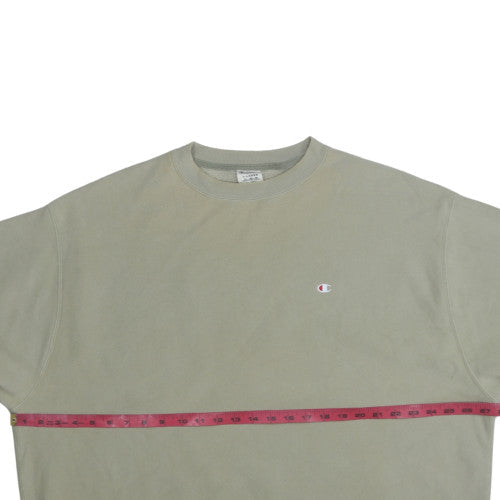 Champion Men Khaki XL Sweatshirt Cotton Blend Classic Fit