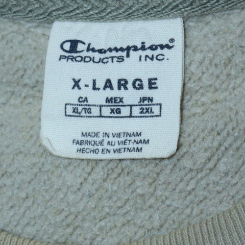 Champion Men Khaki XL Sweatshirt Cotton Blend Classic Fit