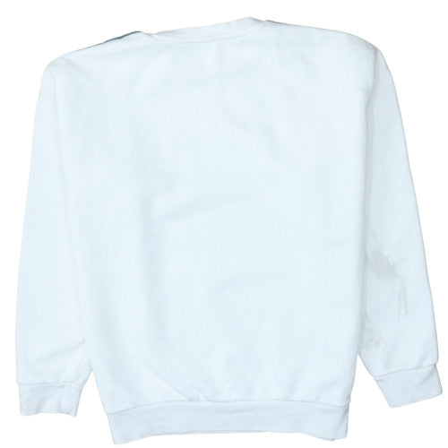 Adidas Boys White 13-14 Years Pullover Sweatshirt with Logo and Stripes