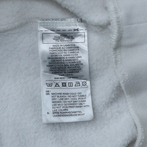 Adidas Boys White 13-14 Years Pullover Sweatshirt with Logo and Stripes