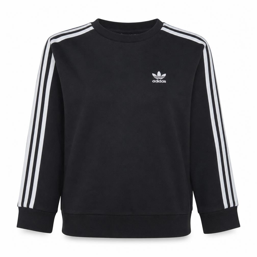 Front view of Adidas Women Black Crew Neck Pullover Sweatshirt, size 8