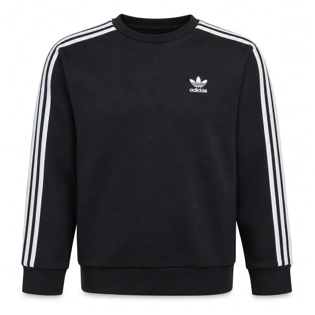 adidas Men's Black Crew Neck Sweatshirt L Logo Pullover