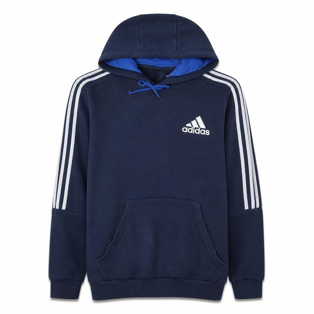 Adidas Men's Blue Pullover Hoodie L Logo Fleece Sportswear