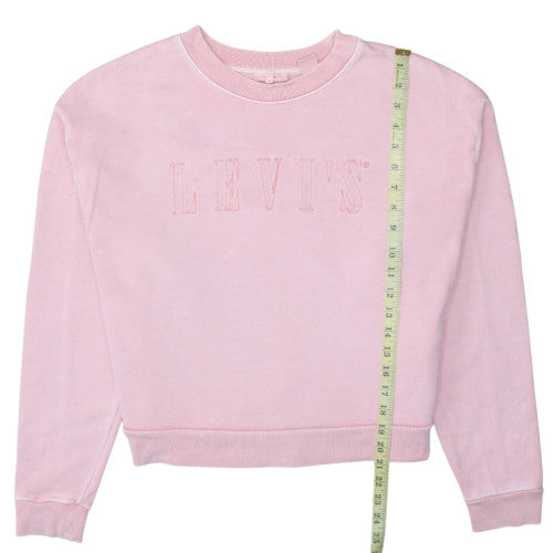 Levi's Women's Pink XS Pullover Crew Neck Sweatshirt Classic Fit