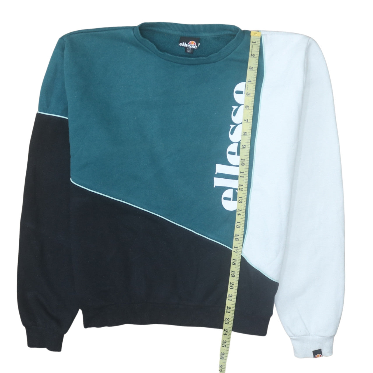 Ellesse Womens Colourblock Green Black White Sweatshirt UK 14