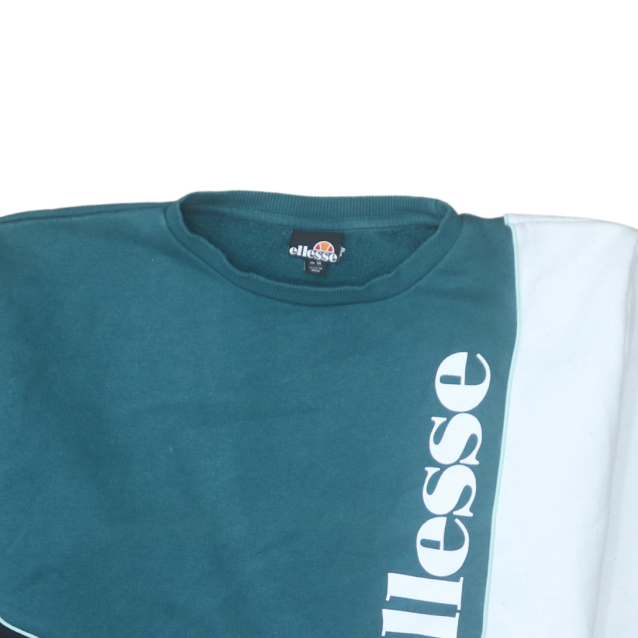 Ellesse Womens Colourblock Green Black White Sweatshirt UK 14