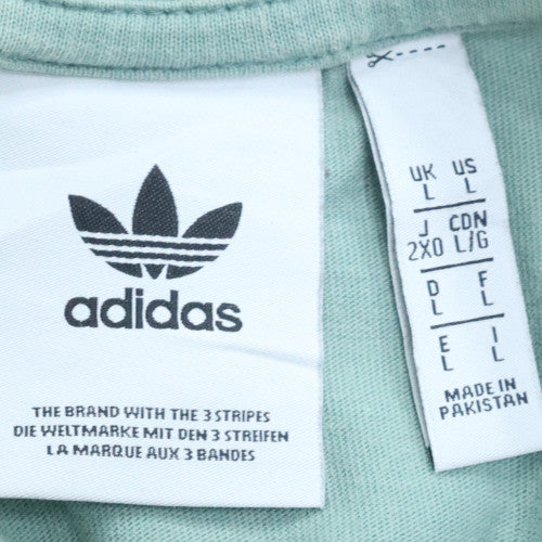 Adidas Women Mint Green Long Sleeve Crew Neck Pullover Sweatshirt L