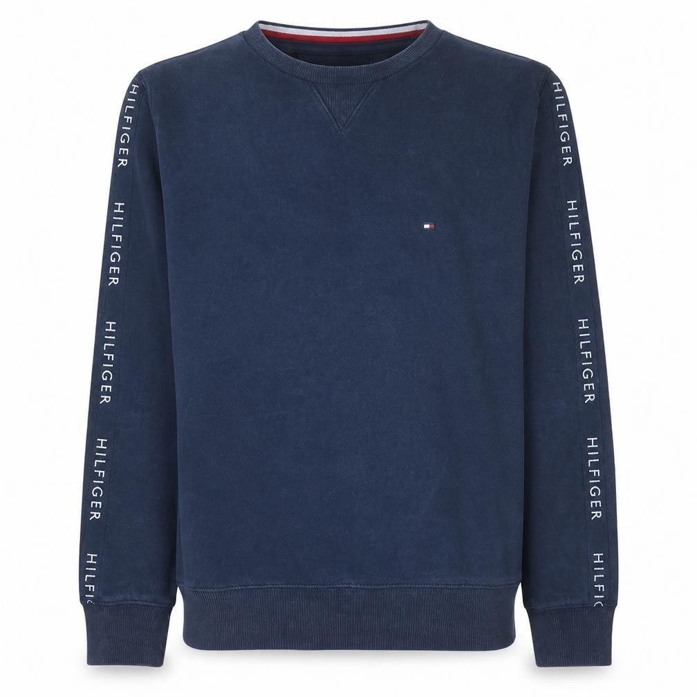 Tommy Hilfiger Men's Blue Logo Sleeve Pullover Sweatshirt Size L
