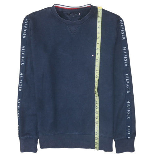 Tommy Hilfiger Men's Blue Logo Sleeve Pullover Sweatshirt Size L