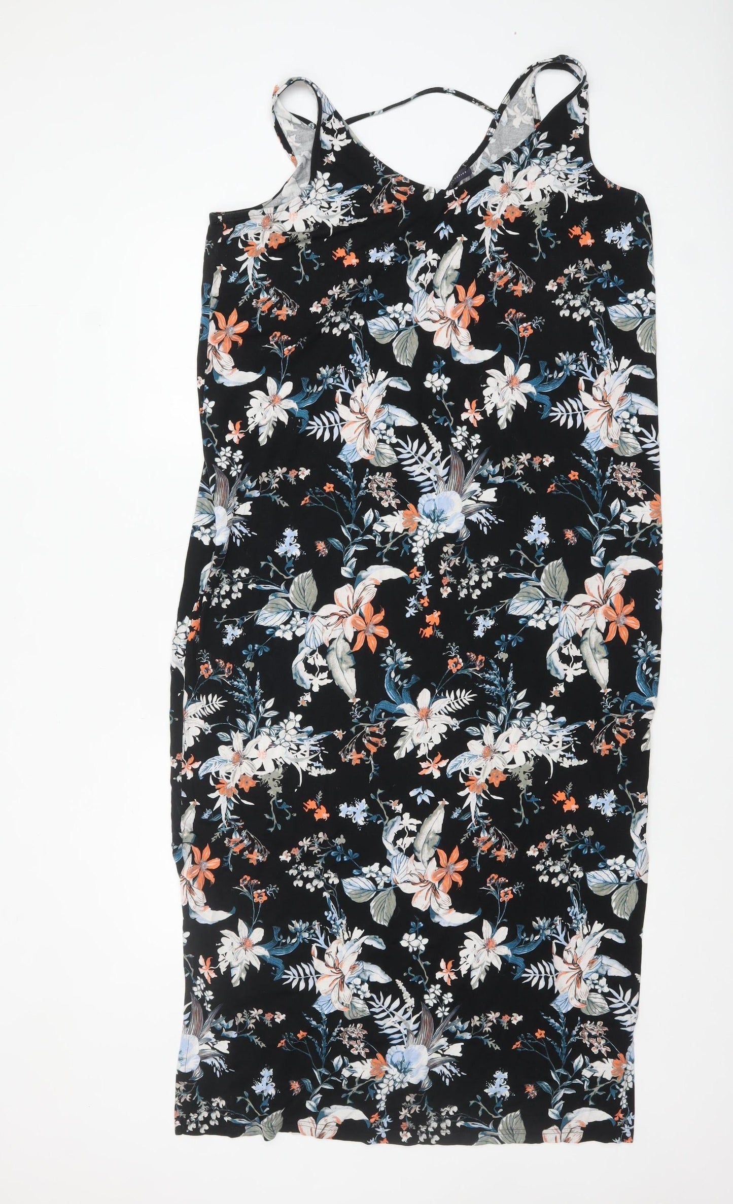 Marks and Spencer Women's Multicoloured Floral Slip Dress Size 16