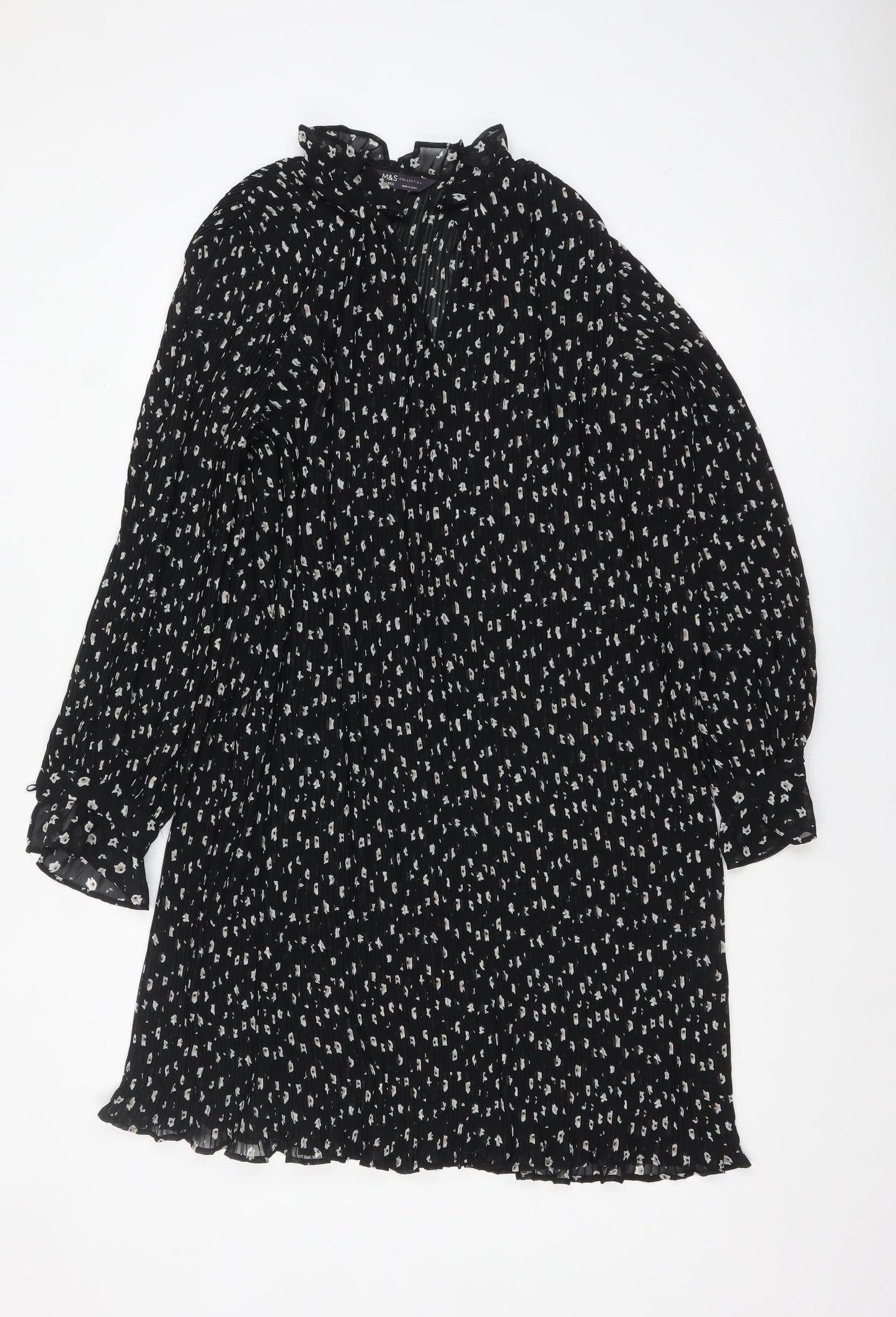 Marks and Spencer Women’s Black Floral Shift Dress Size 18 Regular