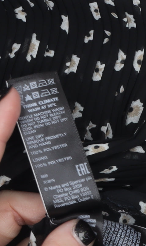 Marks and Spencer Women’s Black Floral Shift Dress Size 18 Regular