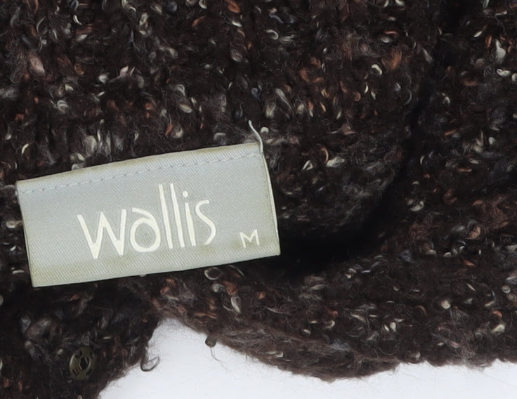 Wallis Women Brown Chunky Knit Belted Long Cardigan M