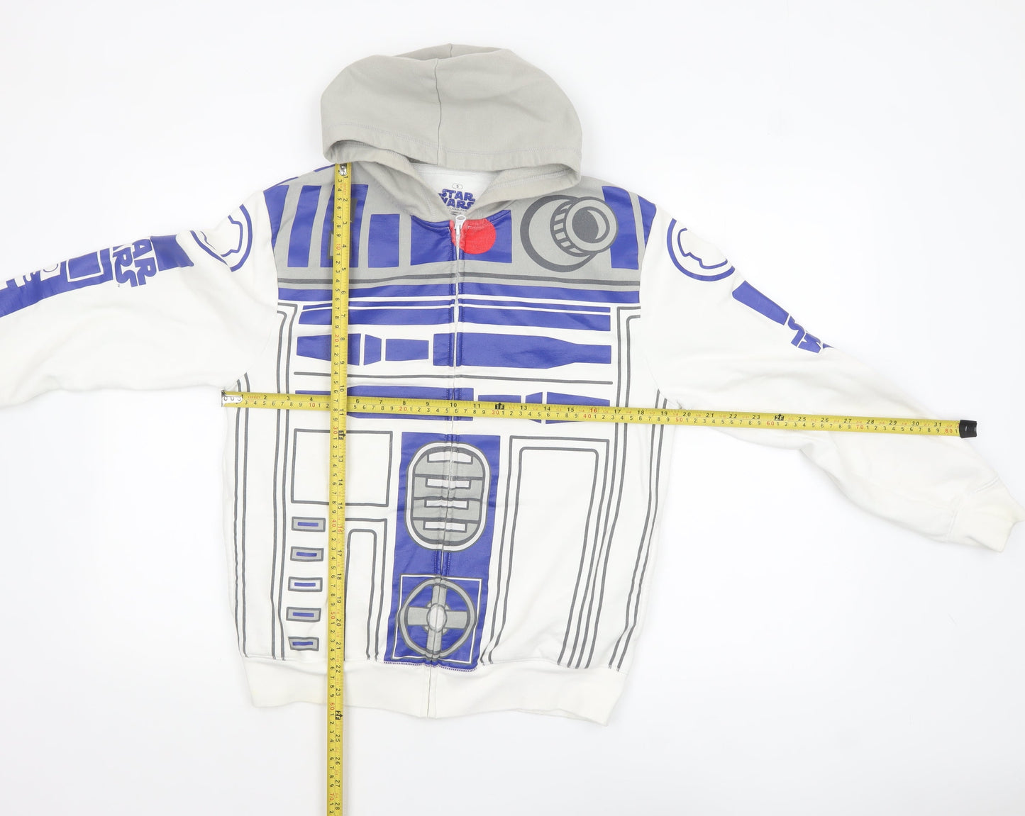 Star Wars Unisex White R2-D2 Full Zip Hoodie Size S