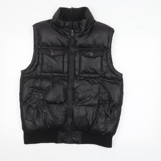 Cedarwood State Men's Black Puffer Waistcoat Medium Polyester