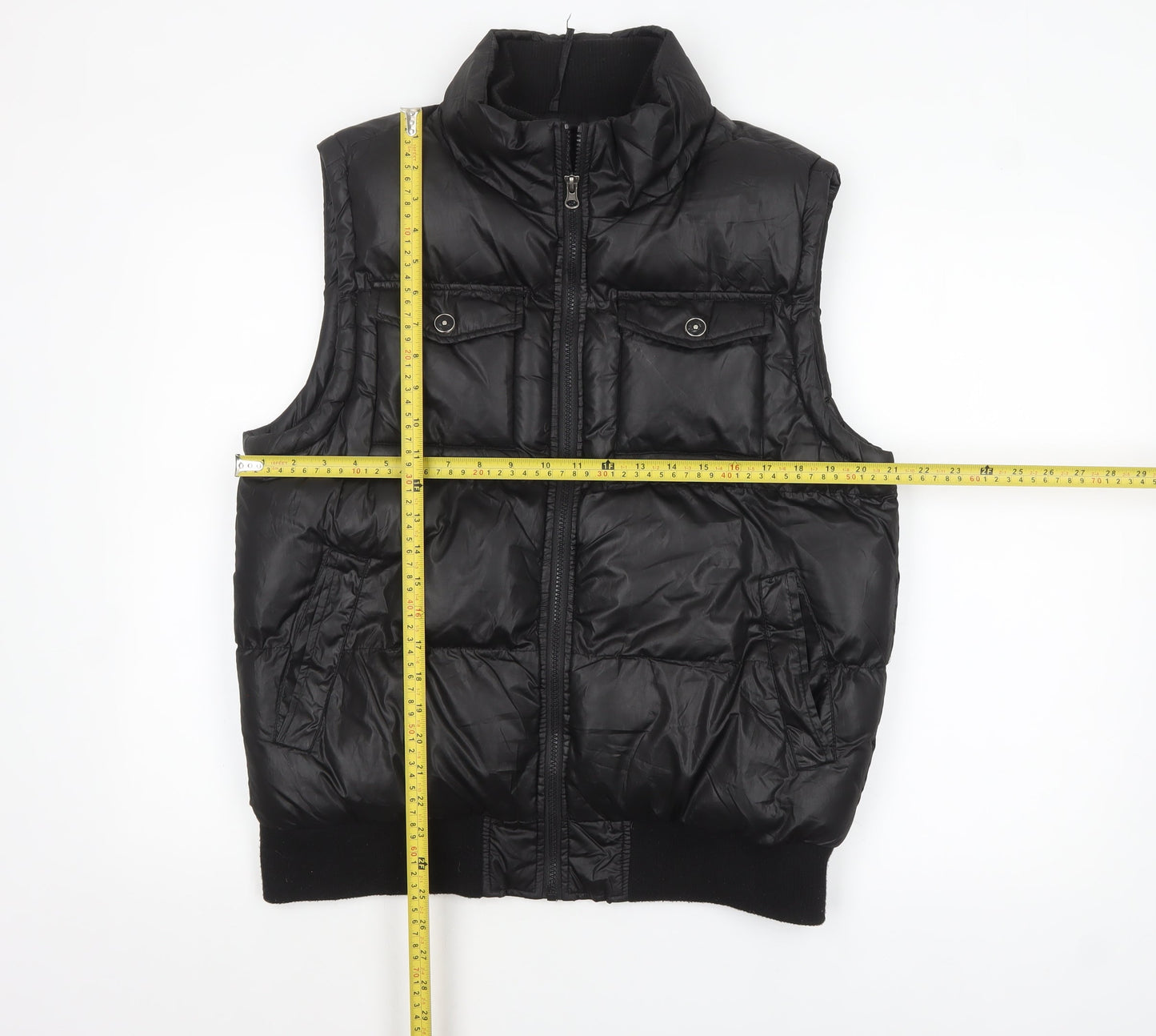Cedarwood State Men's Black Puffer Waistcoat Medium Polyester