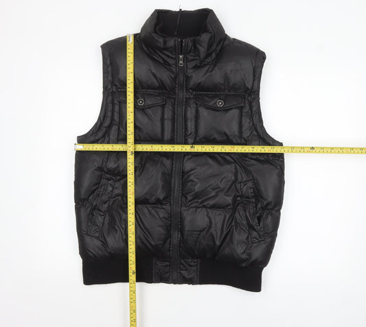 Cedarwood State Men's Black Puffer Waistcoat Medium Polyester