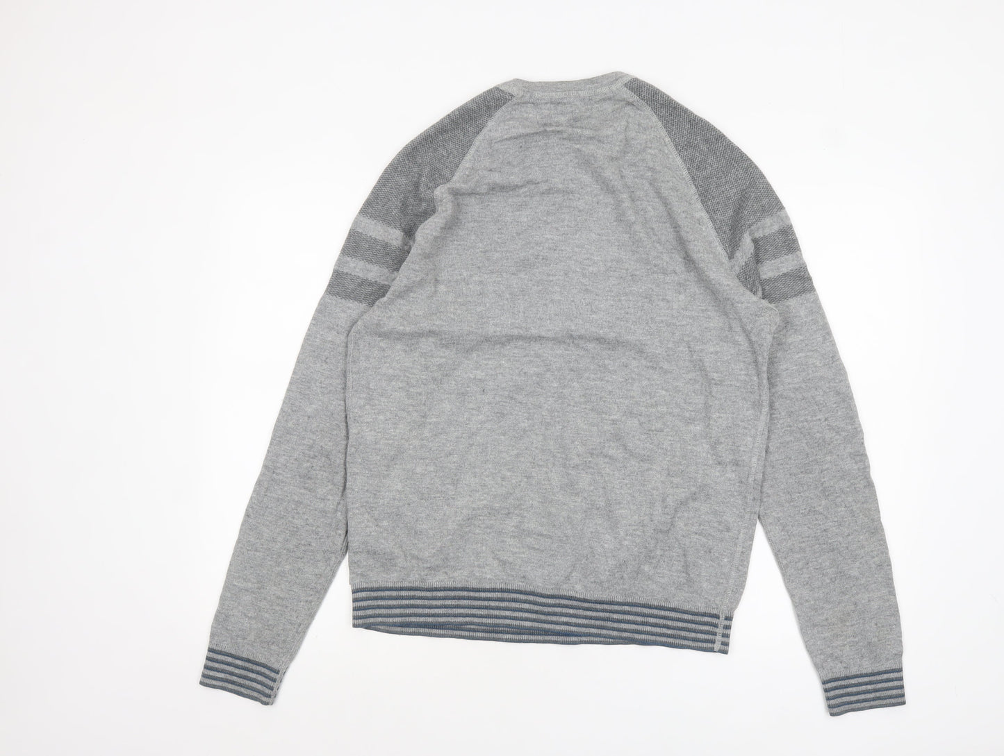 Ted Baker Men's Grey Cotton Wool Knit Pullover Jumper Size L